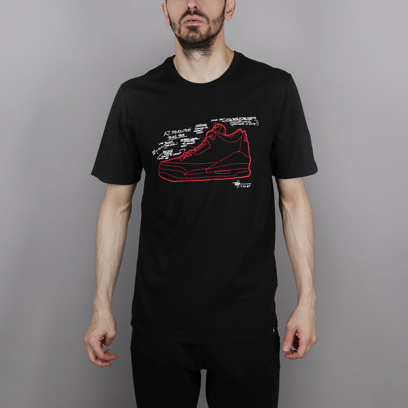 мужская черная футболка Jordan Retro 3 T-Shirt AO8937-010 - цена, описание, фото 1